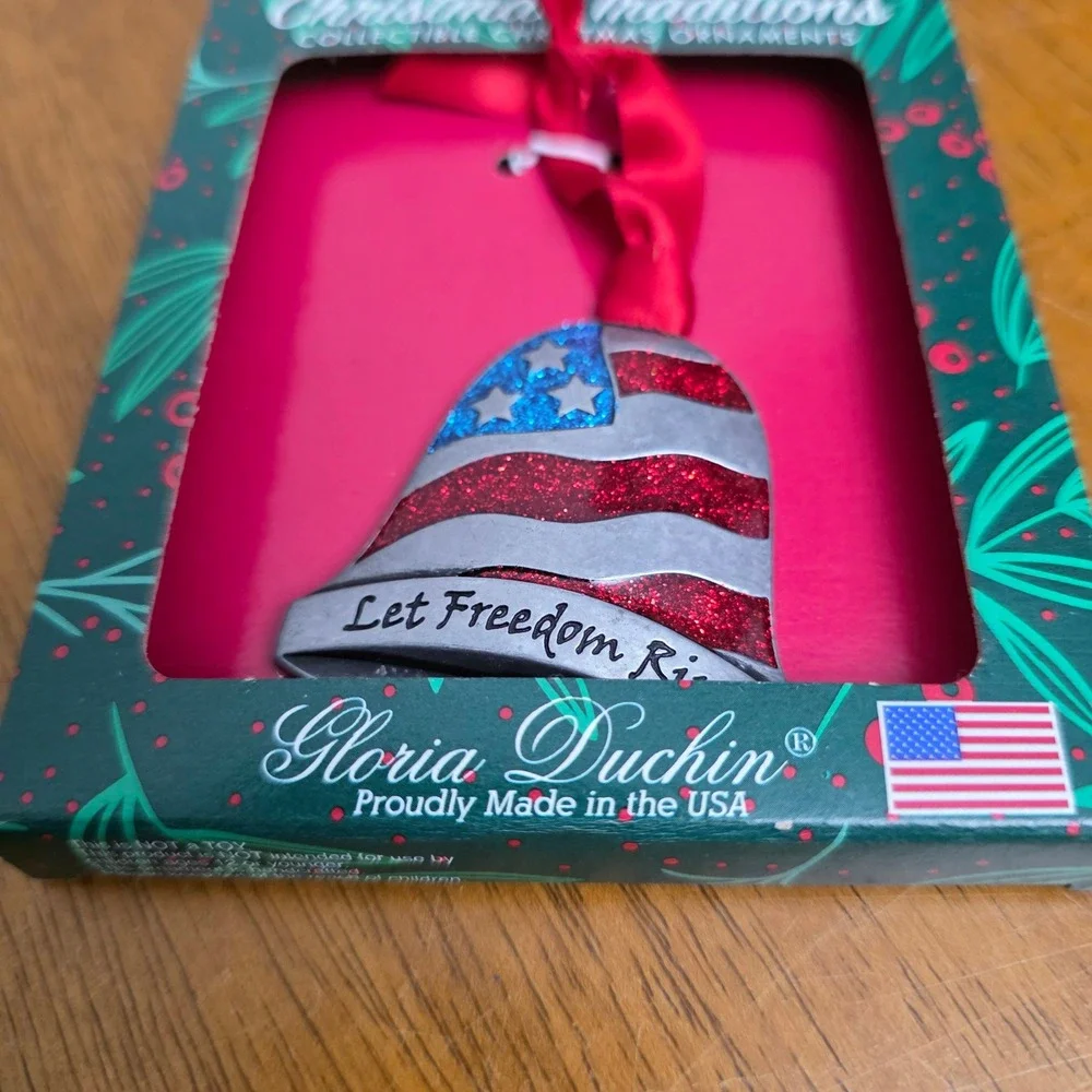 Gloria Duchin Let Freedom Ring‎ Bell Christmas Ornament Collectible USA Made